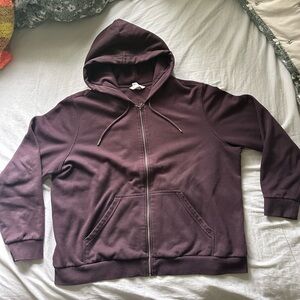 h&m purple zip up hoodie